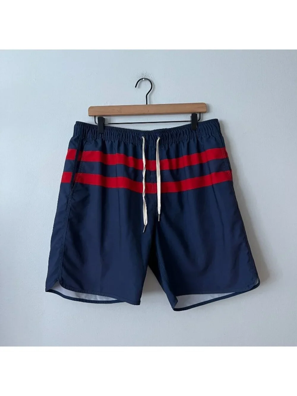 Fair Harbor Anchor Swim Trunk Blue Red Stripe Men's Size XXL